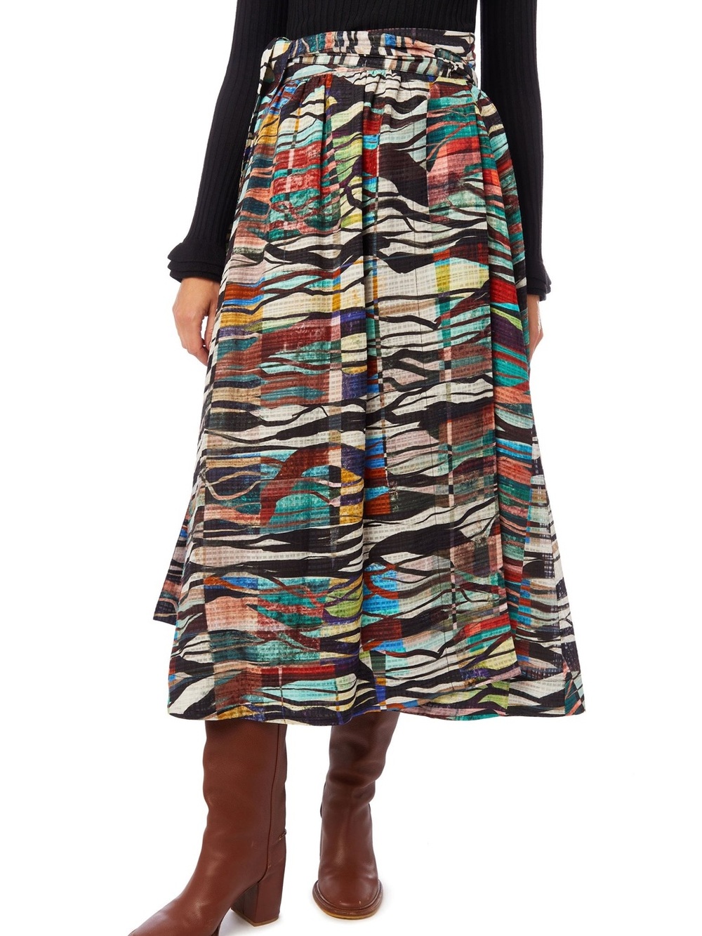 MARIE OLIVER Estine Wrap Skirt in Prism